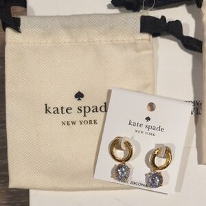 Kate Spade Gold Hoops with Silver Stones